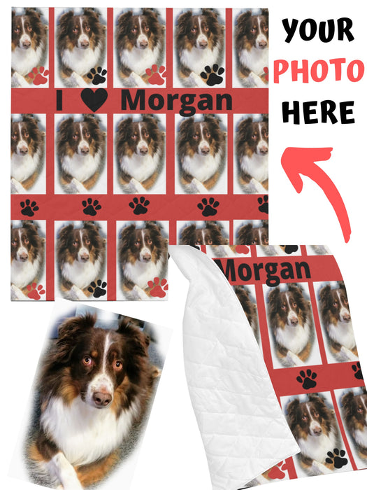 Custom Add Your Photo Here PET Dog Cat Photos on Quilt