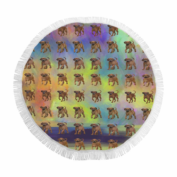 Rhodesian Ridgeback Dogs  Round Beach Mat 59’’