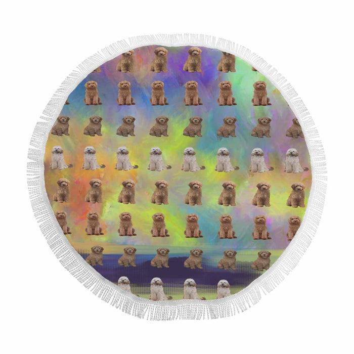 Goldendoodle Dogs  Round Beach Mat 59’’