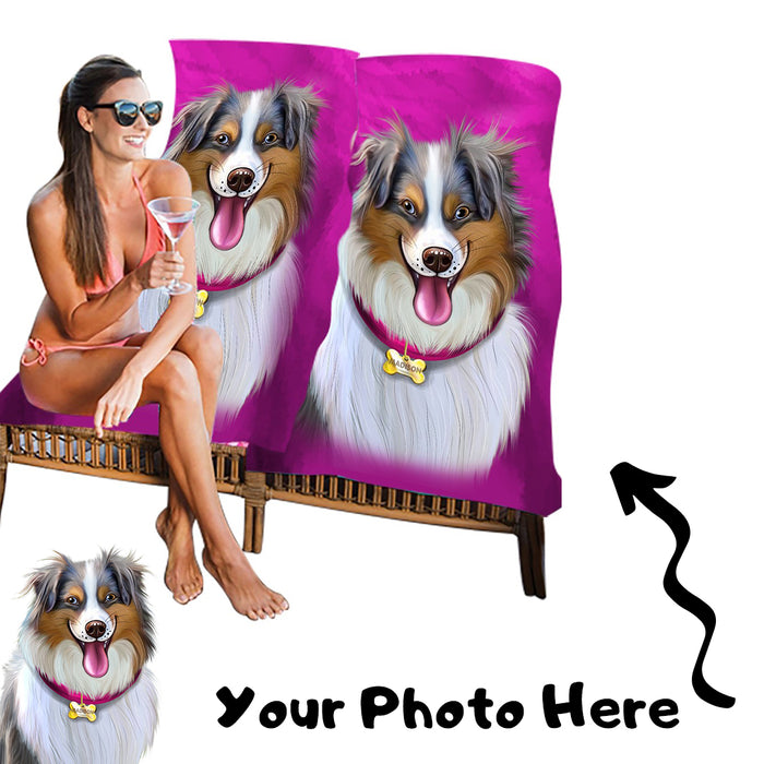 Add Your PERSONALIZED PET Painting Portrait Photo on Lounge Chair Cover