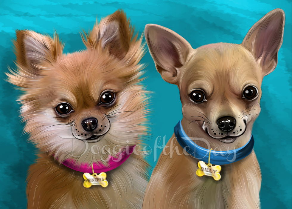 Digital Painting PERSONALIZED Caricature PET PORTRAIT! Custom Pet Dog or Cat Art