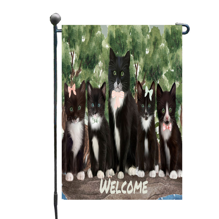In the WoodsTuxedo Cats Garden Flags- Outdoor Double Sided Garden Yard Porch Lawn Spring Decorative Vertical Home Flags 12 1/2"w x 18"h