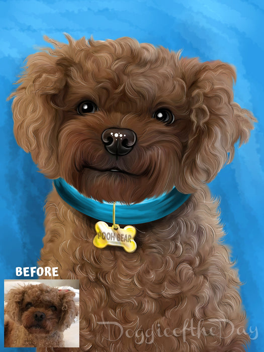 Digital Painting PERSONALIZED Caricature PET PORTRAIT! Custom Pet Dog or Cat Art