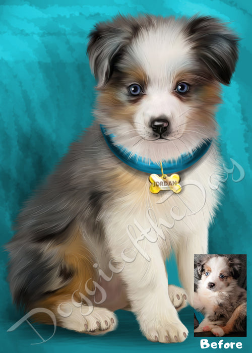 Digital Painting PERSONALIZED PET PORTRAIT! Custom Pet Dog or Cat Art