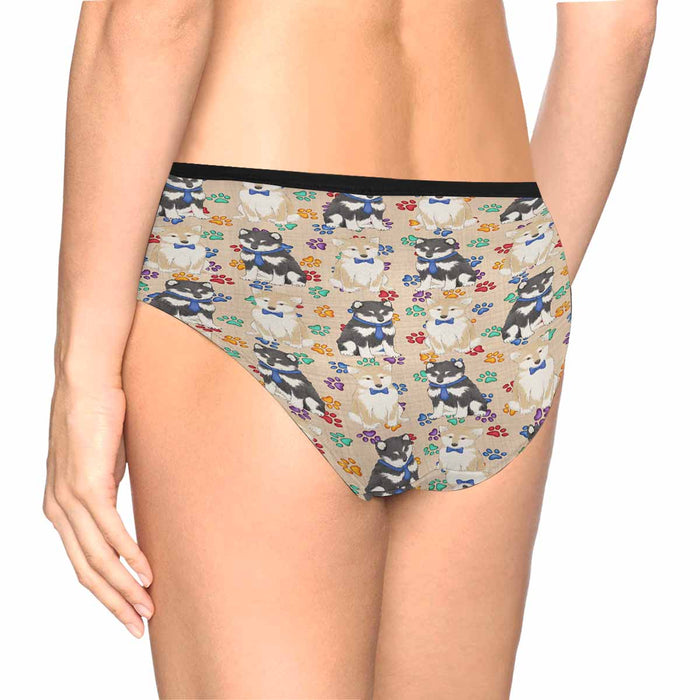 Shiba Inu Dogs Blue  Women&#039;s High Waist Briefs (Model L26)