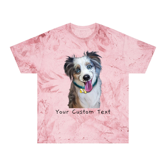 Personalized T-Shirt Custom Dog with Text Unisex Color Blast