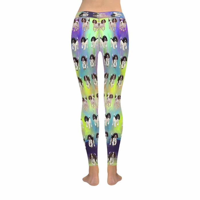 English Spring Spaniel Dogs  All-Over Low Rise Leggings (Model L07) (Outside Serging)