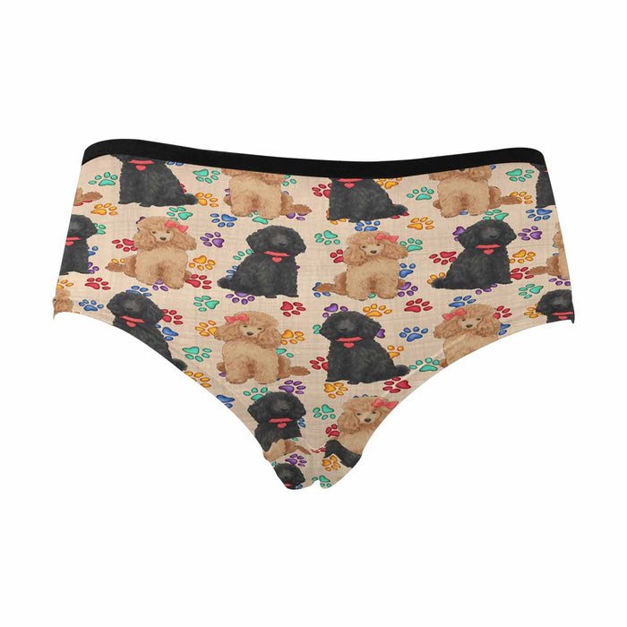 Poodle Dogs Red  Women&#039;s High Waist Briefs (Model L26)