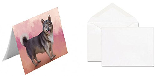 Swedish Vallhund Dog Handmade Artwork Assorted Pets Greeting Cards and Note Cards with Envelopes for All Occasions and Holiday Seasons GCD48417