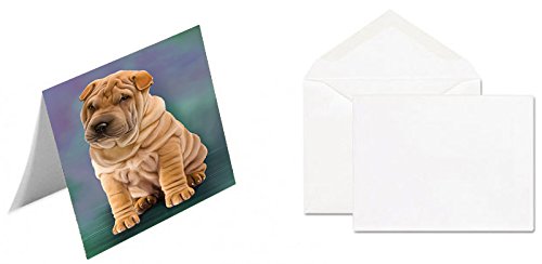 Shar Pei Dog Handmade Artwork Assorted Pets Greeting Cards and Note Cards with Envelopes for All Occasions and Holiday Seasons