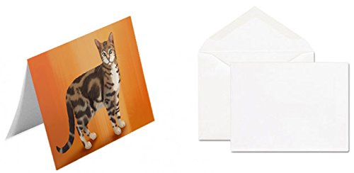 Sokoke Cat Handmade Artwork Assorted Pets Greeting Cards and Note Cards with Envelopes for All Occasions and Holiday Seasons