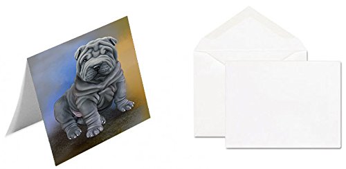 Shar Pei Dog Handmade Artwork Assorted Pets Greeting Cards and Note Cards with Envelopes for All Occasions and Holiday Seasons