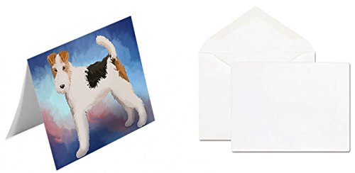 Wire Hair Fox Terrier Dog Handmade Artwork Assorted Pets Greeting Cards and Note Cards with Envelopes for All Occasions and Holiday Seasons
