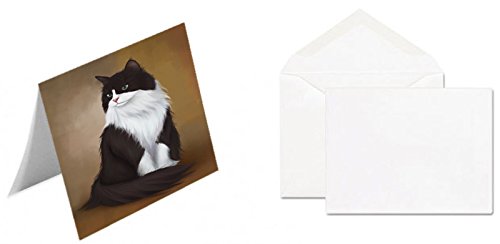 Tuxedo Cat Handmade Artwork Assorted Pets Greeting Cards and Note Cards with Envelopes for All Occasions and Holiday Seasons