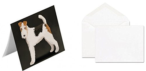 Wire Fox Terrier Dog Handmade Artwork Assorted Pets Greeting Cards and Note Cards with Envelopes for All Occasions and Holiday Seasons