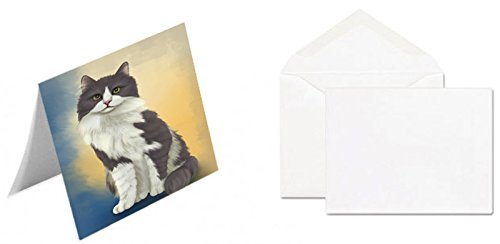 Turkish Angora Cat Handmade Artwork Assorted Pets Greeting Cards and Note Cards with Envelopes for All Occasions and Holiday Seasons