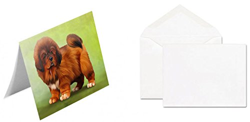 Tibetan Mastiff Dog Handmade Artwork Assorted Pets Greeting Cards and Note Cards with Envelopes for All Occasions and Holiday Seasons