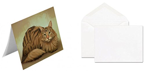 Siberian Cat Handmade Artwork Assorted Pets Greeting Cards and Note Cards with Envelopes for All Occasions and Holiday Seasons