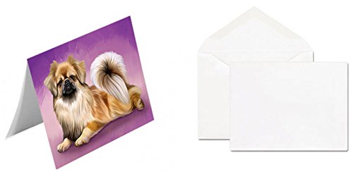 Tibetan Spaniel Dog Handmade Artwork Assorted Pets Greeting Cards and Note Cards with Envelopes for All Occasions and Holiday Seasons