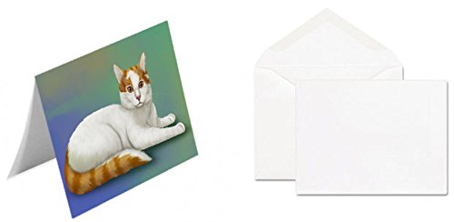 Turkish Van Cat Handmade Artwork Assorted Pets Greeting Cards and Note Cards with Envelopes for All Occasions and Holiday Seasons