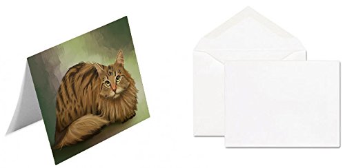 Siberian Cat Handmade Artwork Assorted Pets Greeting Cards and Note Cards with Envelopes for All Occasions and Holiday Seasons GCD48357