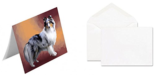 Shetland Sheepdog Dog Handmade Artwork Assorted Pets Greeting Cards and Note Cards with Envelopes for All Occasions and Holiday Seasons