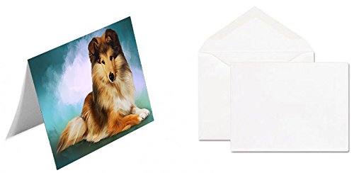 Sheltie Dog Handmade Artwork Assorted Pets Greeting Cards and Note Cards with Envelopes for All Occasions and Holiday Seasons GCD48342