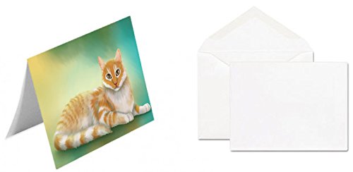 Turkish Van Cat Handmade Artwork Assorted Pets Greeting Cards and Note Cards with Envelopes for All Occasions and Holiday Seasons