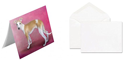 Whippet Puppy Dog Handmade Artwork Assorted Pets Greeting Cards and Note Cards with Envelopes for All Occasions and Holiday Seasons