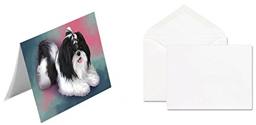 Shih Tzu Dog Handmade Artwork Assorted Pets Greeting Cards and Note Cards with Envelopes for All Occasions and Holiday Seasons GCD48351