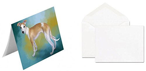 Whippet Dog Handmade Artwork Assorted Pets Greeting Cards and Note Cards with Envelopes for All Occasions and Holiday Seasons