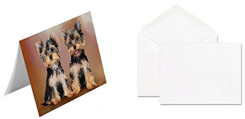Yorkshire Terrier Dog Handmade Artwork Assorted Pets Greeting Cards and Note Cards with Envelopes for All Occasions and Holiday Seasons