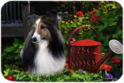 Sheltie Tempered Cutting Board 25 Cent Kisses