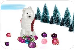 Samoyed Tempered Cutting Board Christmas