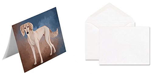 Saluki Puppy Handmade Artwork Assorted Pets Greeting Cards and Note Cards with Envelopes for All Occasions and Holiday Seasons GCD48291