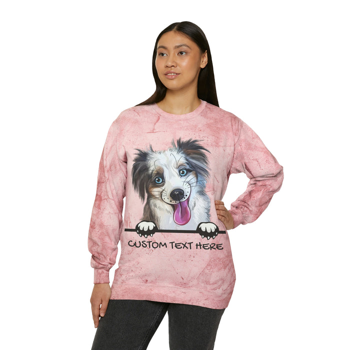 Custom Dog Personalized Unisex Color Blast Crewneck Sweatshirt