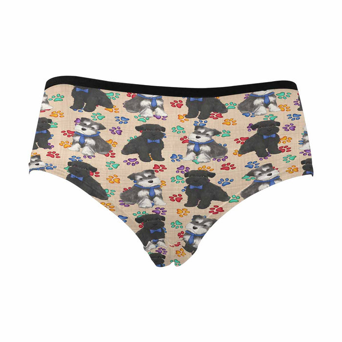 Schnauzer Dogs Blue  Women&#039;s High Waist Briefs (Model L26)