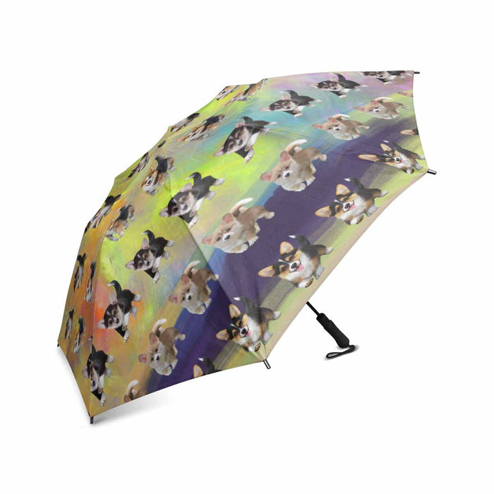 Pembroke Welsh Corgi Dogs  Semi-Automatic Foldable Umbrella
