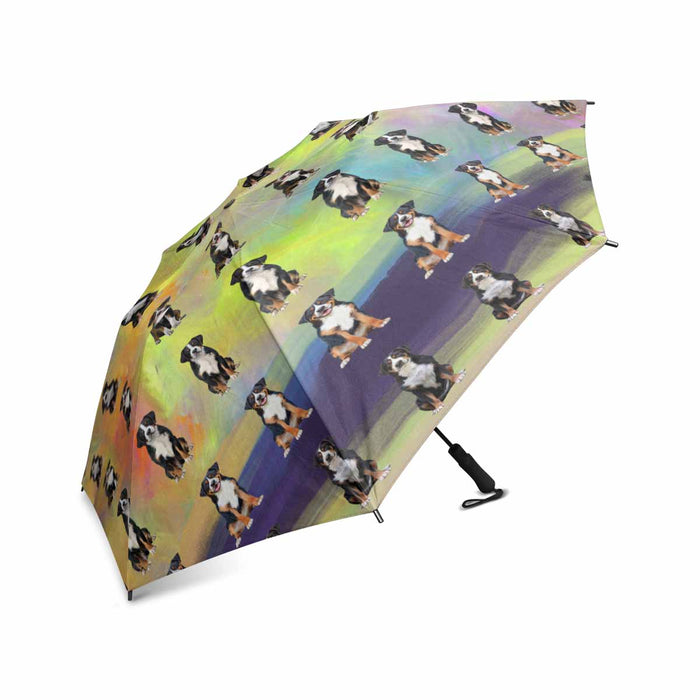 Greater Swiss Mountain Dogs  Semi-Automatic Foldable Umbrella