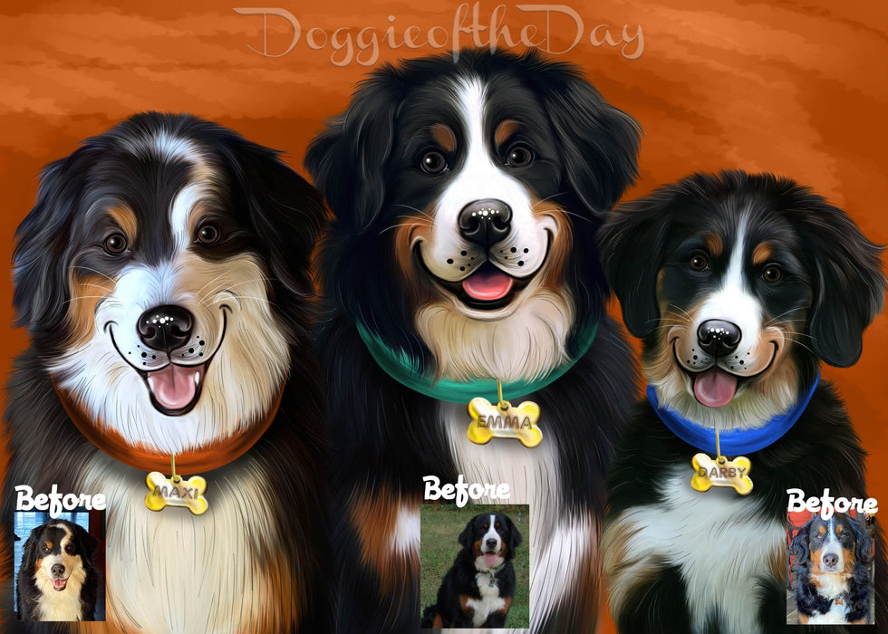 Digital Painting PERSONALIZED Caricature PET PORTRAIT! Custom Pet Dog or Cat Art