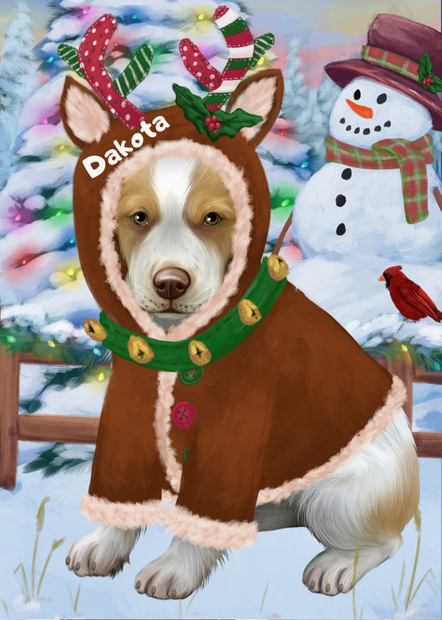 Custom Digital Painting Art Photo Personalized Dog Cat in Gingerbread Reindeer Background