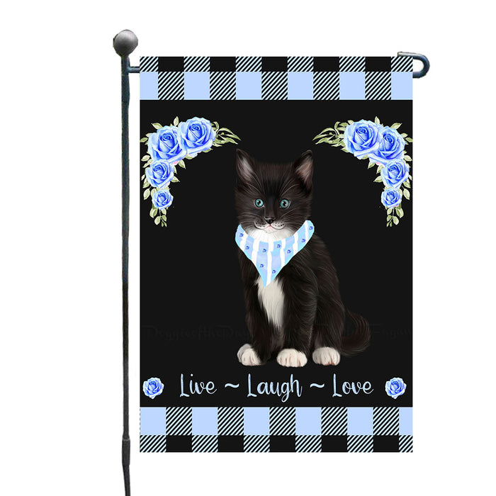 Rosie Gingham Tuxedo Cats Garden Flags- Outdoor Double Sided Garden Yard Porch Lawn Spring Decorative Vertical Home Flags 12 1/2"w x 18"h