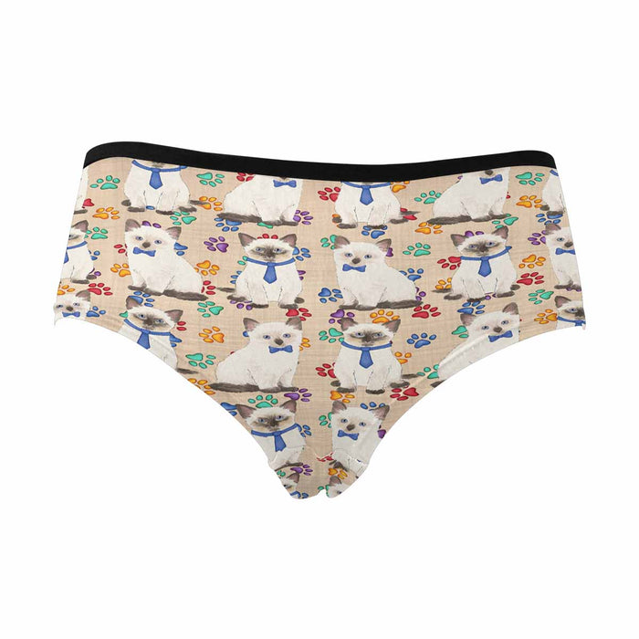 Siamese Cats Blue  Women&#039;s High Waist Briefs (Model L26)