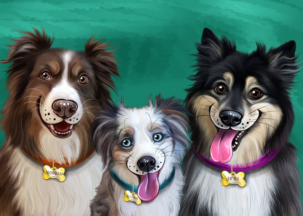 Digital Painting PERSONALIZED Caricature PET PORTRAIT! Custom Pet Dog or Cat Art