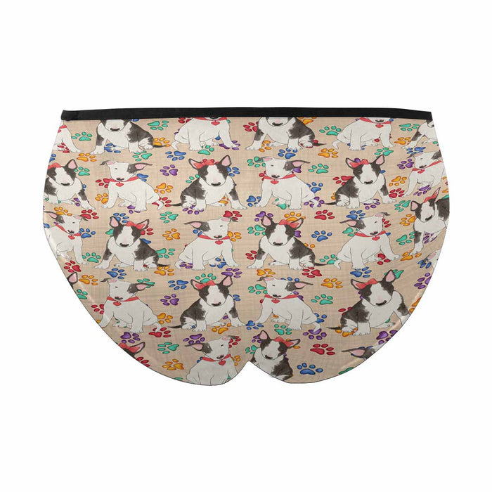 Bull Terrier Dogs Red  Women&#039;s High Waist Briefs (Model L26)