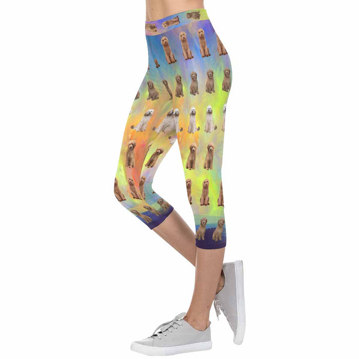 Goldendoodle Dogs  All-Over Low Rise Capri Leggings (Model L08)