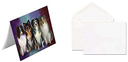 4 Australian Shepherds Dog Handmade Artwork Assorted Pets Greeting Cards and Note Cards with Envelopes for All Occasions and Holiday Seasons GCD49175