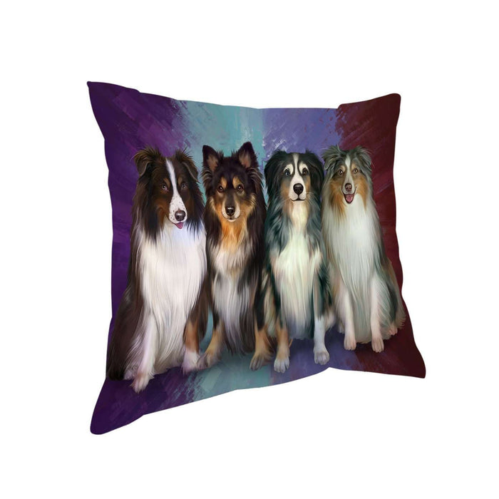 4 Australian Shepherds Dog Pillow PIL48844
