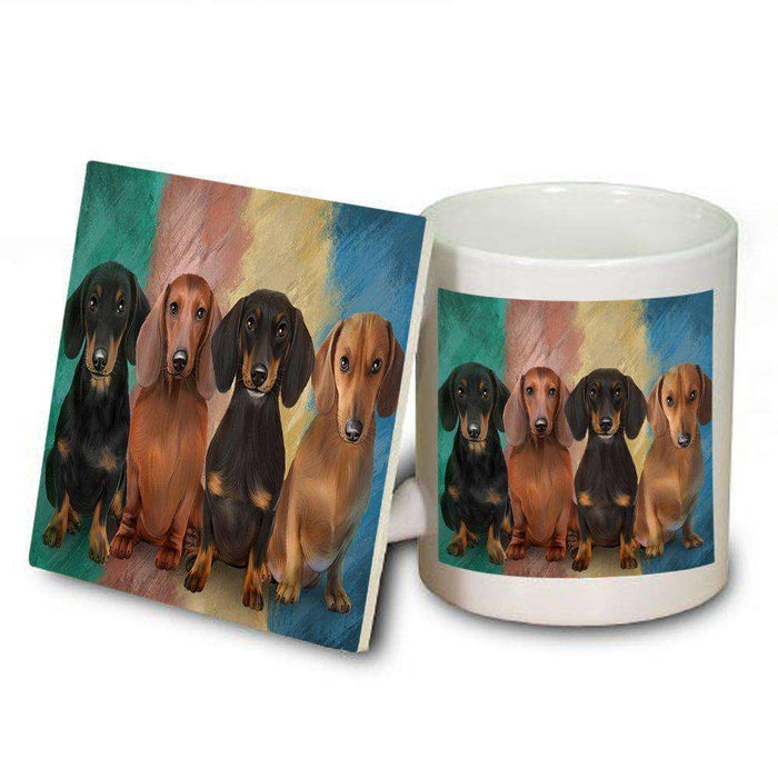 4 Dachshunds Dog Mug and Coaster Set MUC48218
