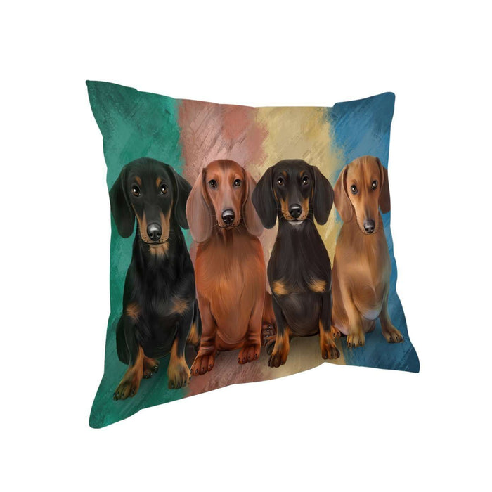 4 Dachshunds Dog Pillow PIL48956 (14x14)